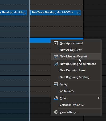 Create meeting request
